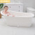 全身特大号浴缸家用塑料 瓷白色成人浴桶(长1米)