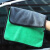 安赛瑞 珊瑚绒抹布 清洁擦拭布 加厚双面珊瑚绒保洁洗车毛巾 30×30cm 灰绿 7N00007