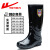 回力（Warrior）水鞋863女士款高筒雨靴塑胶全黑色水鞋 39码