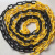 HKNA 全新塑料警示链条 红白塑料链条路锥链条 隔离链子 黄黑色链条 10MM黄黑一米