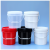 曦润 塑料桶带盖小水桶冰粉用桶5L10升酱料分装密封桶冰激凌桶 20L-白色-加厚款