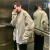 温蔓尔美式复古感飞行服开衫女秋冬季设计感工装棒球服夹克外套上衣 灰色 L