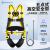 SHANDUAO 五点式安全带 高空作业安全绳双钩国标套装 全身式保险带AD9040 双大钩1.8米+缓冲包