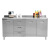 欧斯仑不锈钢厨柜套装现代简约厨房组合厨柜不锈钢厨房橱柜简易灶台一体 1.8米右单盆（定制） 双门