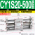 RMT无杆气缸CY1S-10/15/20/25/32/40-100/150 MRU 磁偶式滑台导杆 CY1S20-500高配