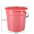 手提塑料大号水桶加厚储水用桶学生用洗澡带盖洗衣小圆桶 花纹款粉色33.5cm