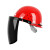 仁聚益定制适用烧电焊防护罩脸部头戴式安全帽面罩焊工面屏焊帽子全脸打定制 黑色面屏+支架+红色安全帽