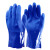 金固牢 磨砂pvc浸塑劳保手套 防水耐油长加厚防护手套 27cm 蓝色10双 KZS-737