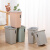 加厚长方形垃圾桶无盖客厅卧室办公室卫生间创意压圈小纸篓桶 大号绿色（14升）