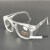 定制电焊眼镜护目镜平光镜焊工专用劳保防尘防风平光打磨玻璃氩 全白带侧翼透明镜架 (树脂镜片)