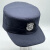加厚网格缝徽帽保安执勤帽藏青色平顶帽保安工作服帽子安保作训帽 保安网格帽 57cm