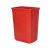 沸耐笙 G-0225 红色无图案长方形垃圾桶 20L无盖 1个