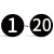 安燚 红底白字（磁性1-20） 数字号码牌编号亚克力贴磁性号牌自粘磁力机器标牌圆牌序号牌GNG-521