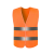 三茂反光安全背心马甲工地施工透气衣服定制 橙色魔术贴款两道杠