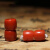 彩荷南红直切老型桶珠散珠天然瓦西原矿文玩手串百香籽配饰 一对【19】直径7.9厚7.2mm