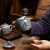 瓷牌茗茶具 汝窑青花茶叶罐陶瓷密封茶罐家用茶饼储存罐 陶泥青花-茶叶罐 340ml