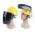 润华年电焊面罩安全帽式支架面屏防护冲击头戴式焊帽工专用烧氩弧焊接 蓝色安全帽+支架+灰屏