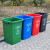 益美得 塑料摇盖分类垃圾桶大号办公室物业学校垃圾箱 正方桶60L蓝色（可回收物）