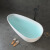 沃特玛（Waltmal）PMMA高分子人造石浴缸家用成人独立式小户型鹅蛋型网红浴池 【PMMA】哑光+银色落地龙头 1.3m