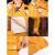 佳楚电焊工作服焊工防护防焊接 T黄色拼皮带领长袖105厘米反穿衣 L