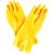 加厚工业橡胶手套棉毛浸塑清洗耐油防水耐酸碱化工电镀加长胶皮手套 黄色28cm浸塑耐酸碱手套5双