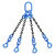 品尔优/PPU 四腿100级链条成套索具(旋转安全钩) UCG4-13  0~45° 载荷14.1t 蓝色 UCG4-13-4m 30 