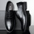 兰顿威登皮鞋男士商务休闲鞋英伦正装男鞋子隐形6cm内增高鞋 黑色平跟款 41