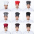 琴琴家 男女厨师工作帽酒店餐饮饭店厨师蘑菇帽 食品加工厂厨房后厨卫生帽子 黑白格 均码 