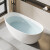 浪鲸（SSWW）卫浴人造石浴缸 独立式椭圆深泡缸 家用泡澡轻奢风 【1.6m】