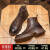 百丽驼美士（BALITOMMS）手工男士马丁靴冬季户外高帮沙漠靴英伦风复古工装靴 黑色 44
