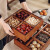 格娜斯（CRISTALGLASS）干果盒坚果零食收纳客厅家用新年瓜子糖果实木果盘新中式 4格果盒