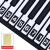 曼尔乐器88/61/54键通用钢琴键盘贴纸电子琴手卷钢琴琴贴五线谱简谱键位贴 通用黑色+通用版黑键贴