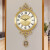 凯恩斯（KAIENSI） 欧式纯黄铜挂钟客厅家用时尚大气钟表轻奢挂表豪华时钟电波钟 239BL中号黄铜数字款-丽.声机芯