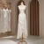 乔骏晟伴娘服2024夏白色伴娘礼服婚礼日常可穿气质新中式小白裙 白色A款 长款 S