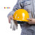 HKFZ盔式安全帽男工地领导ABS国标夏季透气电力工程头盔定制印字 圆盔式带孔 白色（抽拉帽衬）