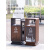 户外垃圾桶不锈钢室外果皮箱商用二分类小区街道环卫大容量垃圾箱 不锈钢MX-2201 黄绿