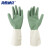 海斯迪克胶皮清洁手套 洗碗防水保洁工作劳保手套 深绿M码 5双 