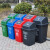 益美得 塑料摇盖分类垃圾桶大号办公室物业学校垃圾箱 正方桶60L灰色（其他垃圾）