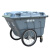 400L保洁车手推塑料环卫垃圾车大号户外垃圾桶市政物业垃圾清运车 蓝白色整车不带盖