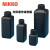 NIKKO试剂瓶塑料瓶样品瓶HDPE瓶圆形方形黑色遮光防漏50-2000ml 100ml圆形广口带刻度