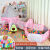 MDUG充气城堡室内小型家用儿童折叠宝宝男女孩爬行玩具帐篷隧道三件套 粉色城堡三件套 +100球
