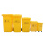 海斯迪克 gnjz-1313 垃圾桶 黄色废物桶 塑料垃圾桶带盖 120L加厚带轮