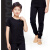 羞莎（xiusha）儿童舞蹈服男童中国舞蹈演出服男孩跳舞服套装形体运动演出服装 黑色短袖套装-莫代尔 120码 (身高120-130cm)