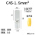 C45插针紫铜焊接铜鼻子 C45-1.5 4 6 10插片DZ47空开冷压接线端子 C45-1.5(100只+护套)