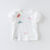 玛卡亚米女童T恤短袖夏装薄款女宝宝半袖洋气白色儿童夏季小童装上衣 B款白色 90 有肩扣