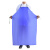 蓝色防水围裙厨房防油围腰加厚厂耐酸碱加大PVC劳保干活围裙 加厚版110*90