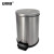 安赛瑞 不锈钢脚踏垃圾桶 分类圆形翻盖商用垃圾箱 缓降低噪音带盖垃圾篓 12L 700243