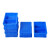 上柯 G6001 蓝色周转箱 收纳格子箱塑料盒子加厚仓库胶框物流箱子 大10格590X380X143mm