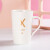 创意陶瓷咖啡马克杯带盖勺个性潮流牛奶喝水杯子男女早餐茶杯 白色-X单杯