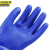 京洲实邦 蓝色浸塑磨砂10双 加厚橡胶耐磨防滑耐酸劳保胶颗粒手套JZSB-9253